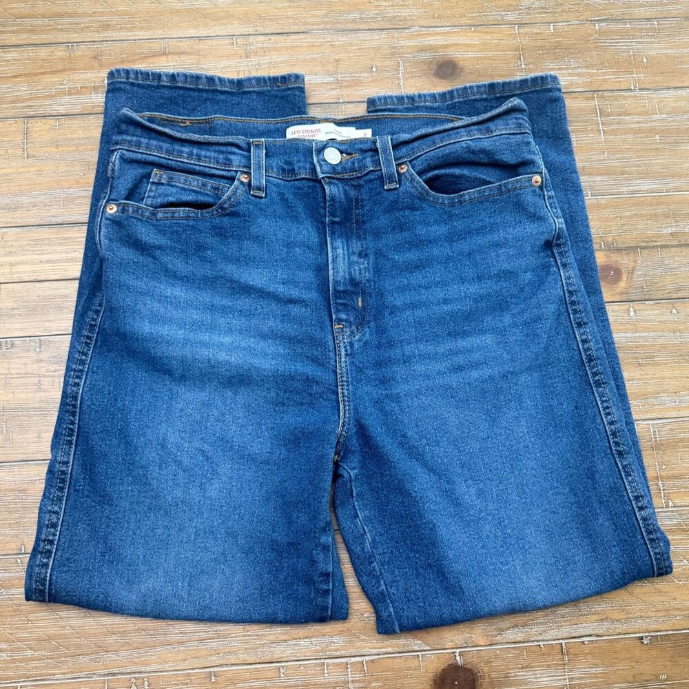 Levi Strauss Signature Vintage High Rise Straight Jeans Womens 8 Blue